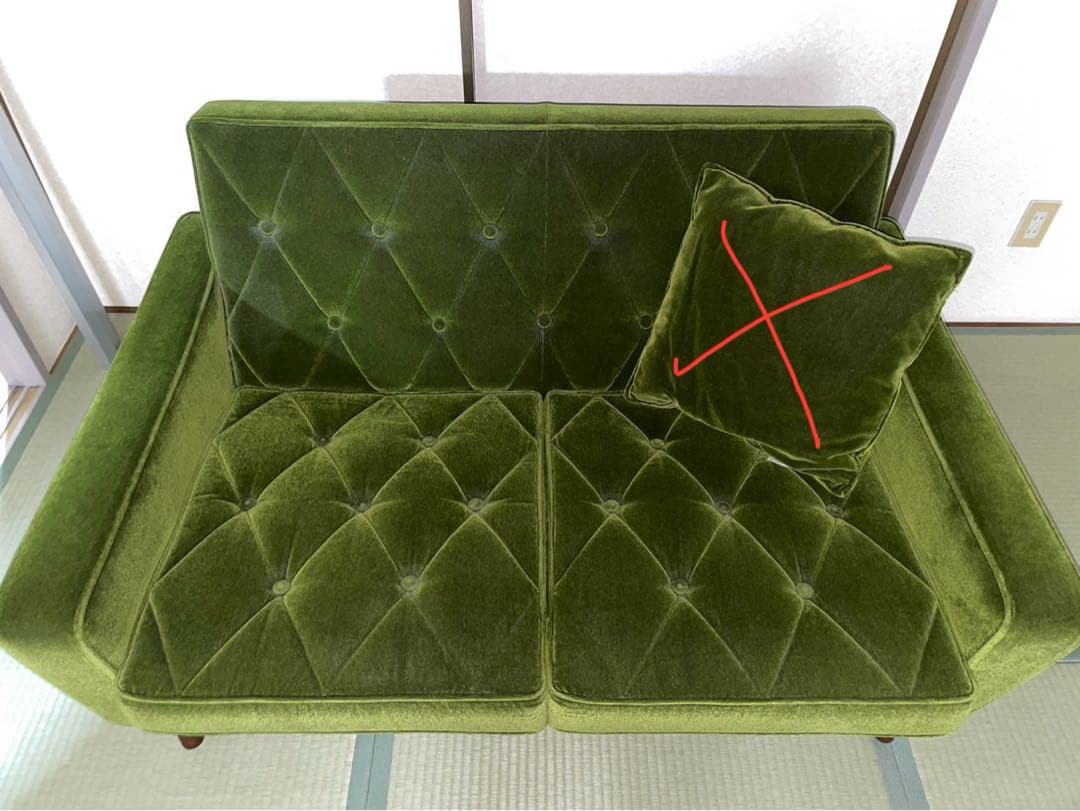 カリモク60 ロビーチェア 2シーター モケットグリーン