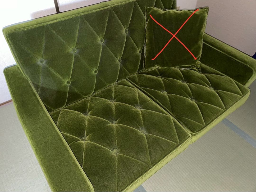 カリモク60 ロビーチェア 2シーター モケットグリーン