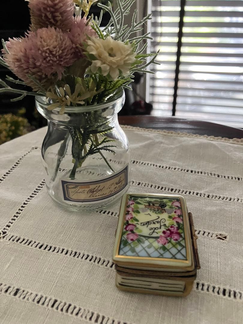 リモージュボックス アンティークガーデニングブック てんとう虫 フランス製 本