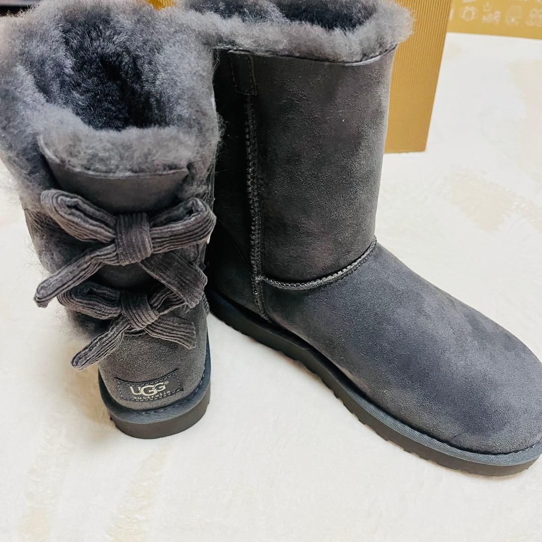 アグUGG W BAILEY BOW CORDUROY グレー 7 24cm
