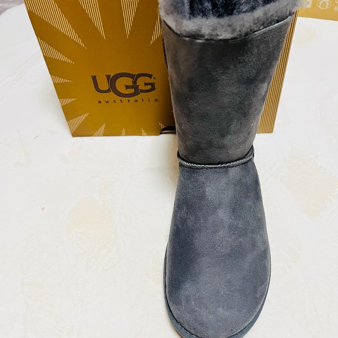 アグUGG W BAILEY BOW CORDUROY グレー 7 24cm
