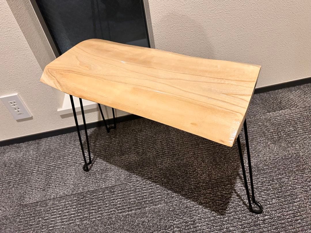 国産栓の木　折りたたみ机　一枚板　ハンドメイド