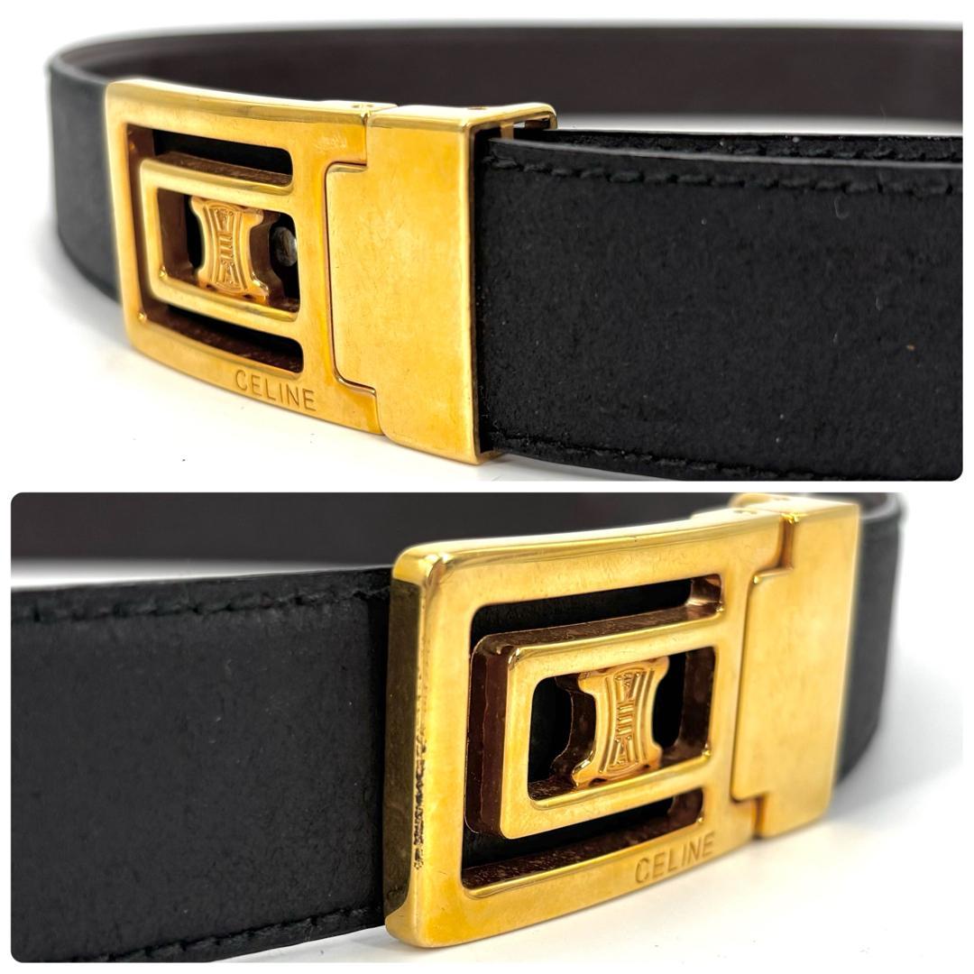 美品 CELINE セリーヌ レザーベルト トリオンフ ブラック