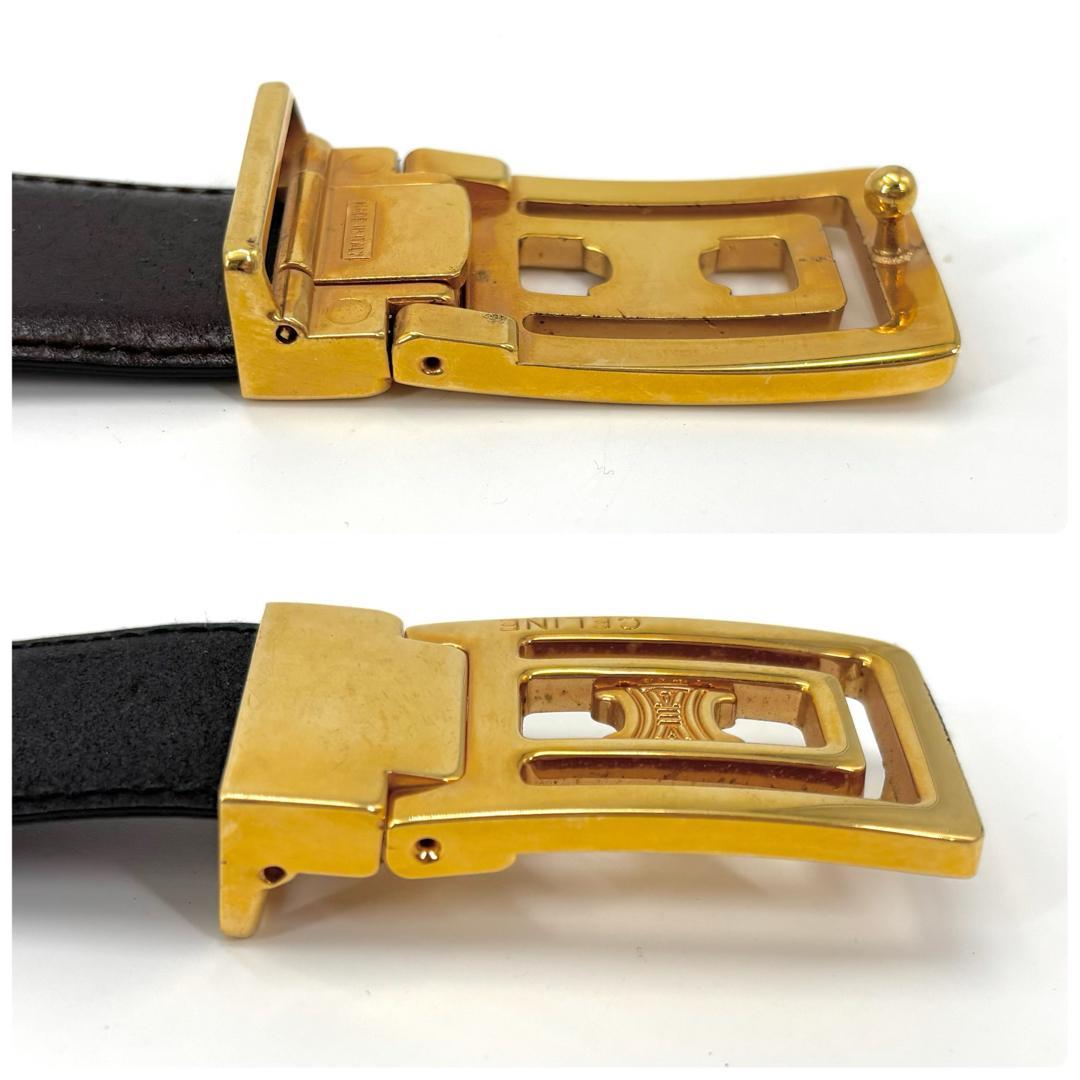 美品 CELINE セリーヌ レザーベルト トリオンフ ブラック