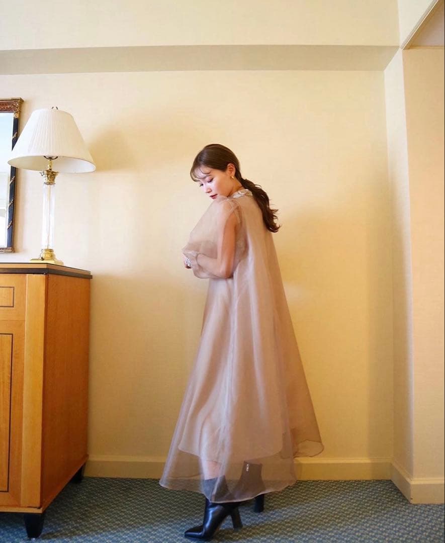 【美品】Acka. シアーオーバーワンピース　オケージョンドレス