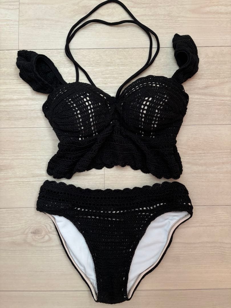 バイカラークロシェバンドゥカップビキニ