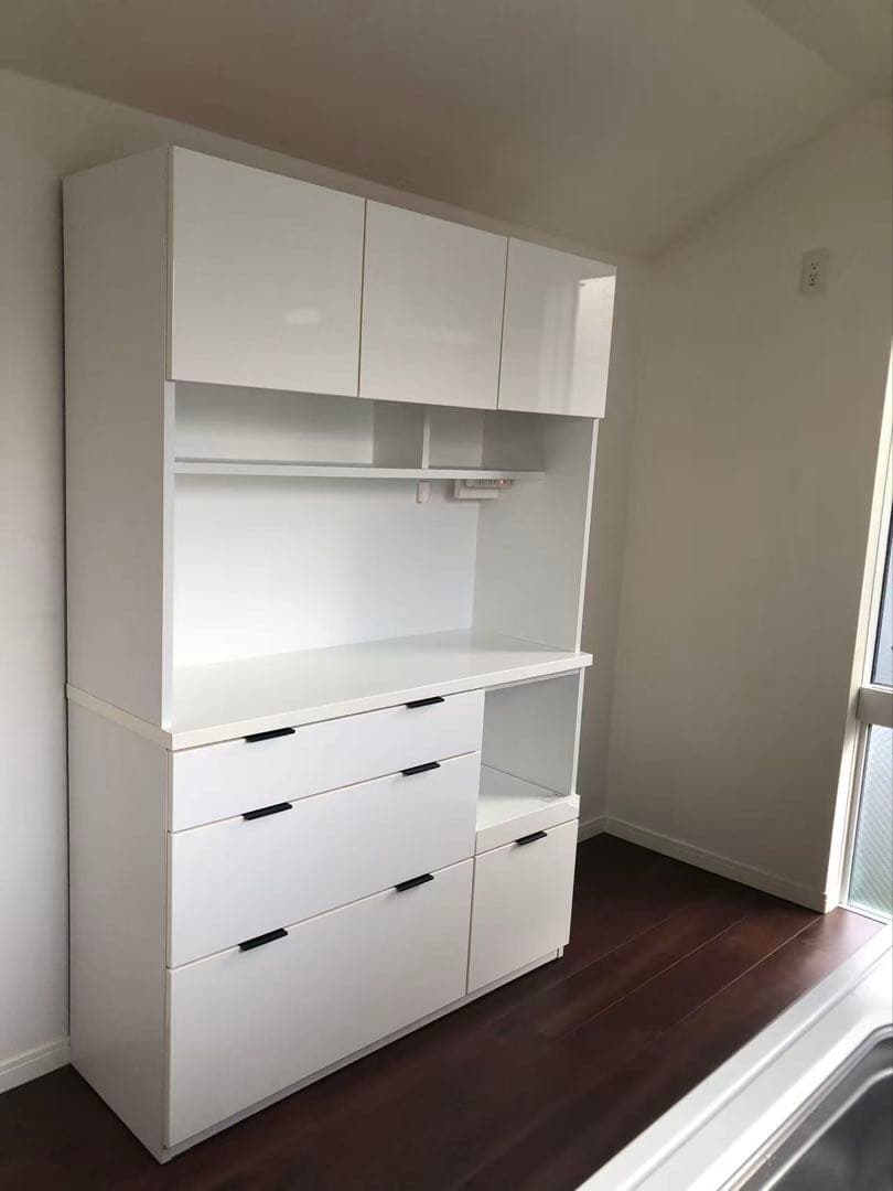 ニトリ　キッチンボード 収納家具 ホワイト　幅120cm 高181cm