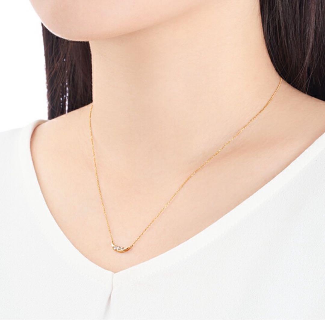 美品★TSUTSUMI K18イエローゴールドダイヤモンドネックレス