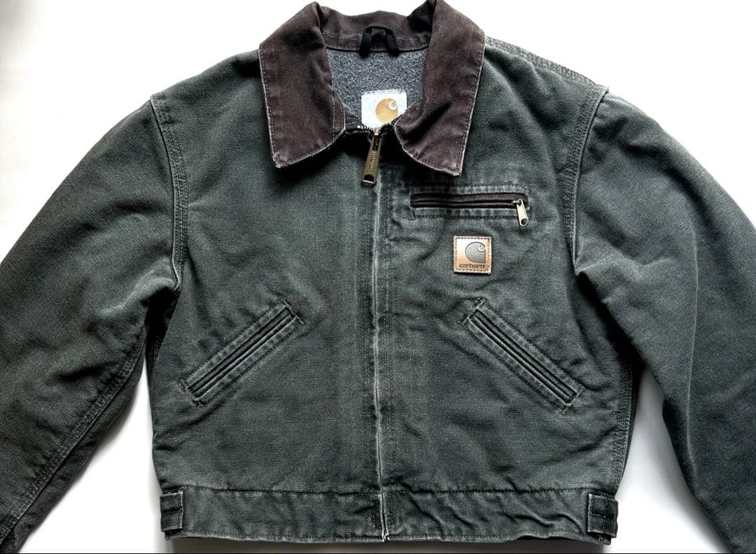 Carharttキッズ ワークジャケットUSA製オリーブグリーンM（8)キッズ