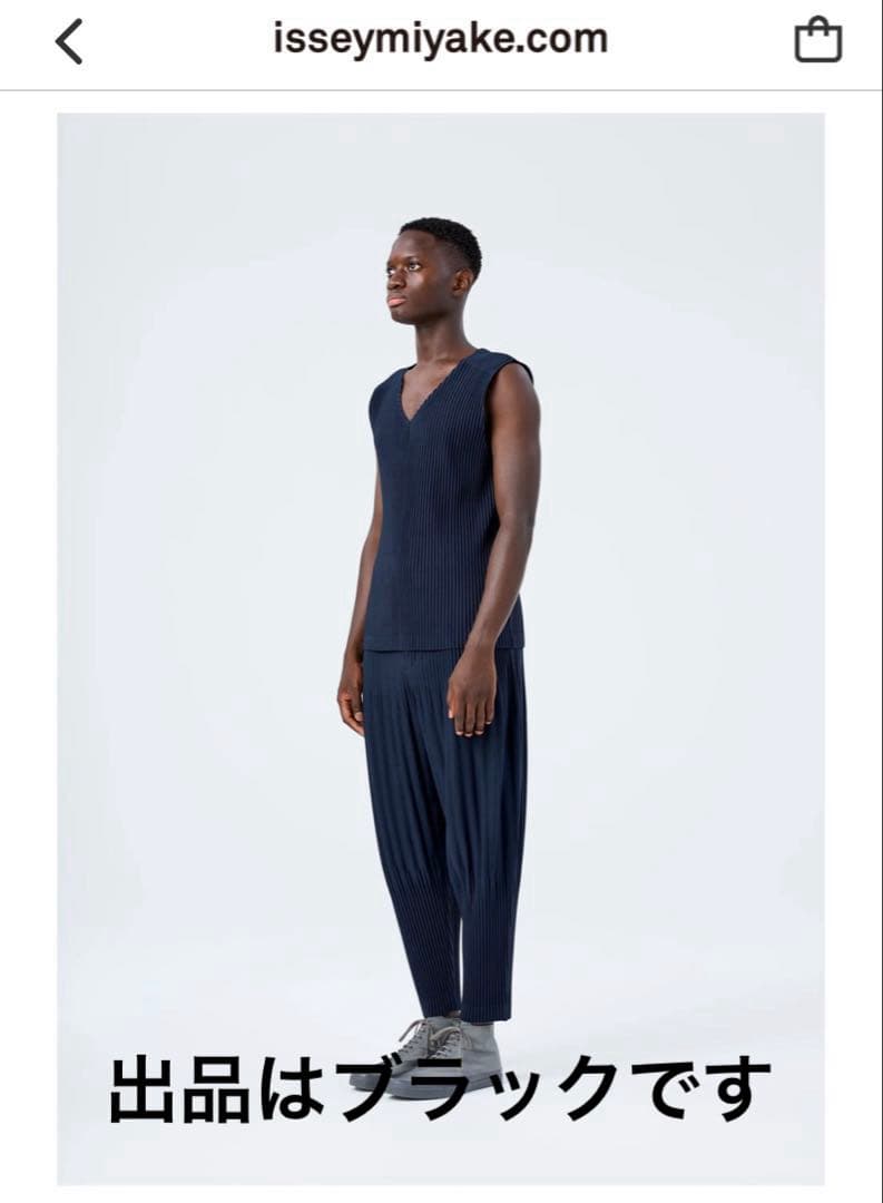 HOMME PLISSÉ オムプリッセ 消しプリーツパンツ 黒 サイズ2