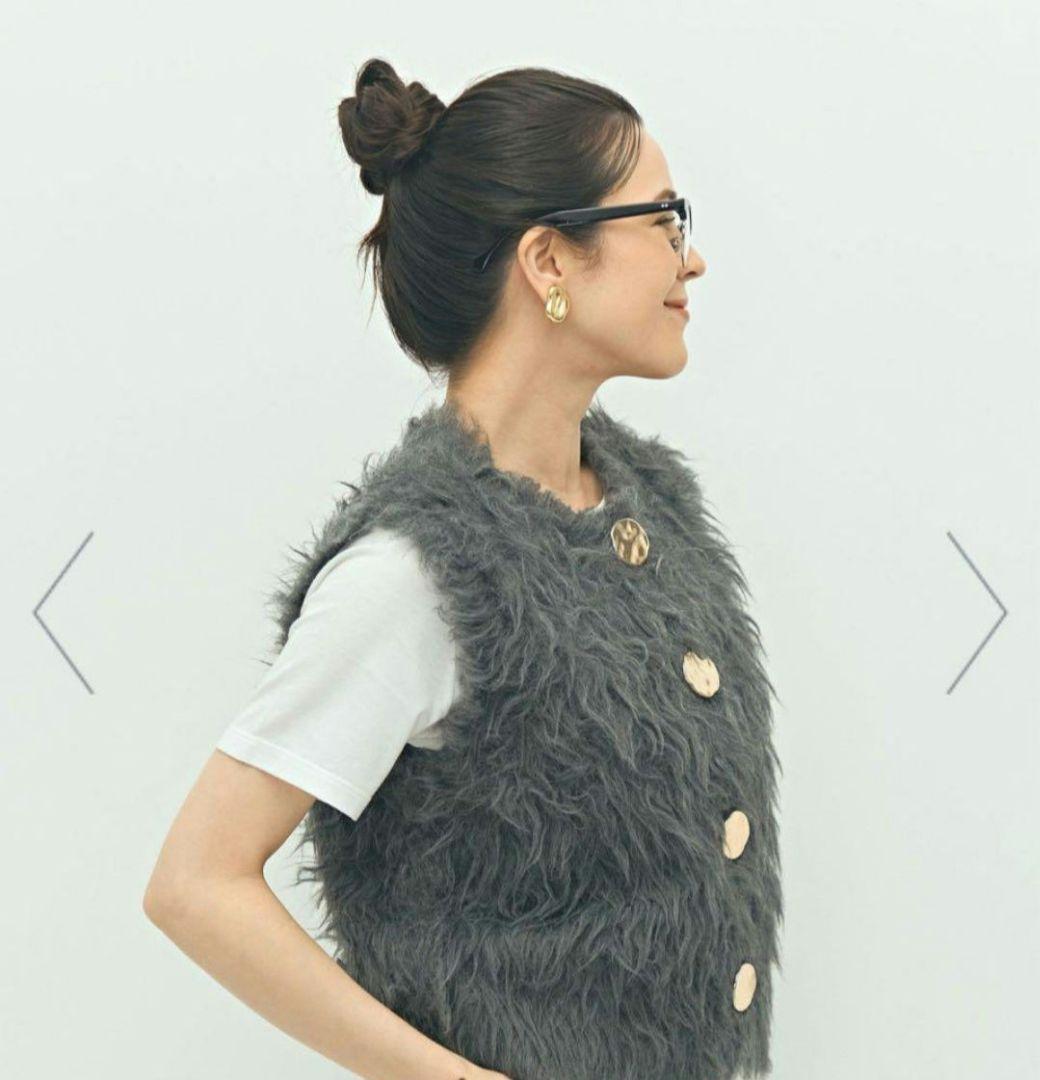 NOLLEY'S sophi　ビックボタン起毛ファーベスト