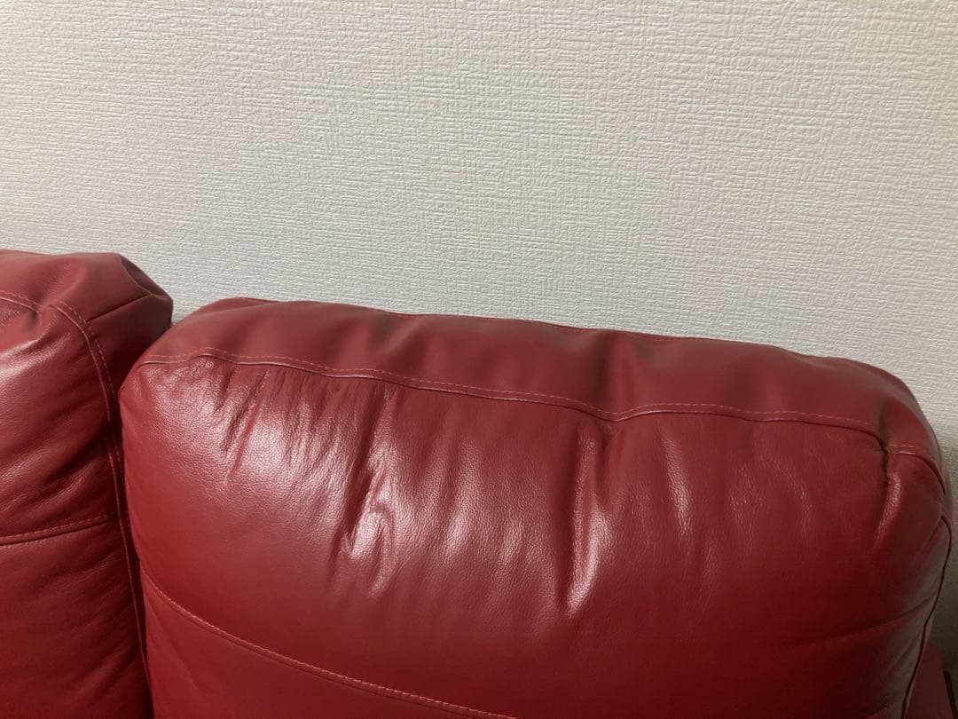 ニトリ　2人掛けソファ　レッド(訳あって安くしました)