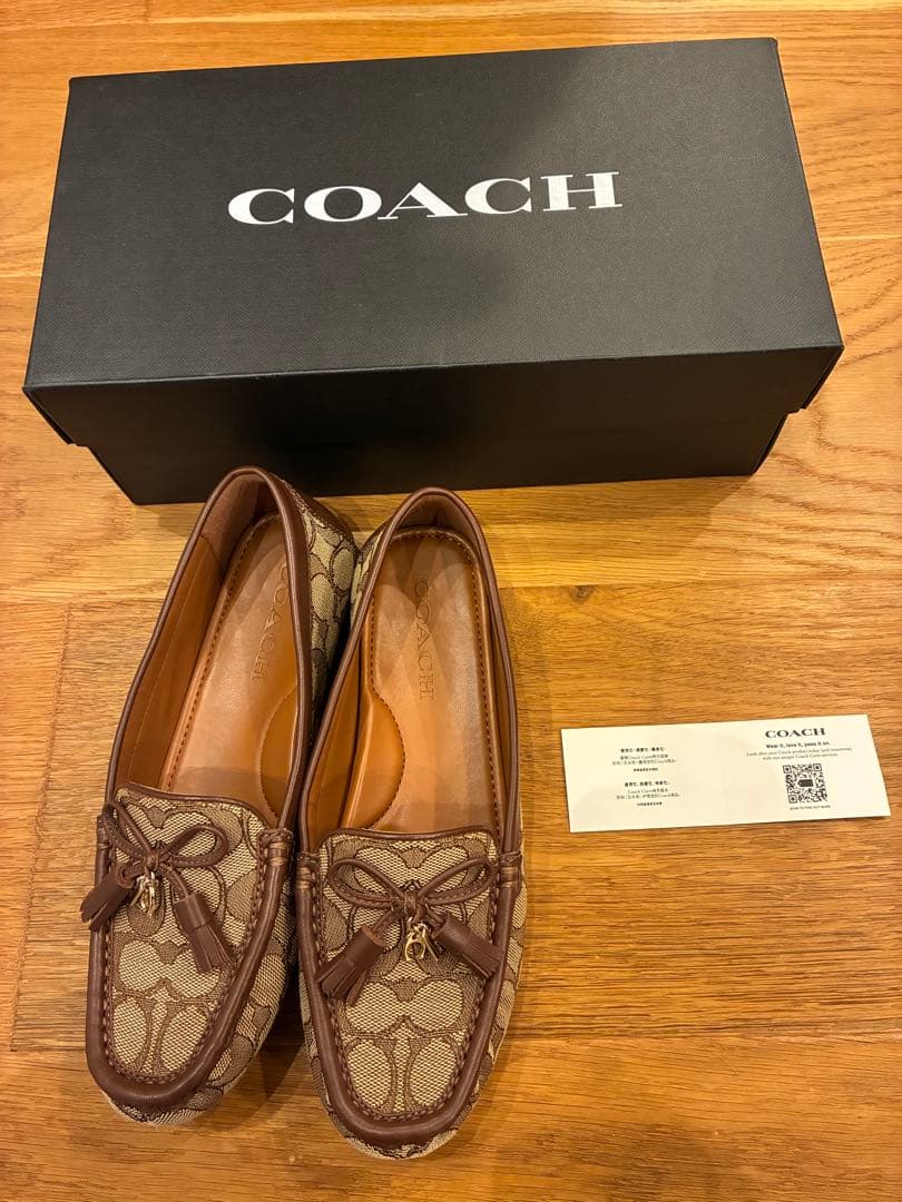 COACH ブラウン ローファー タッセル付き