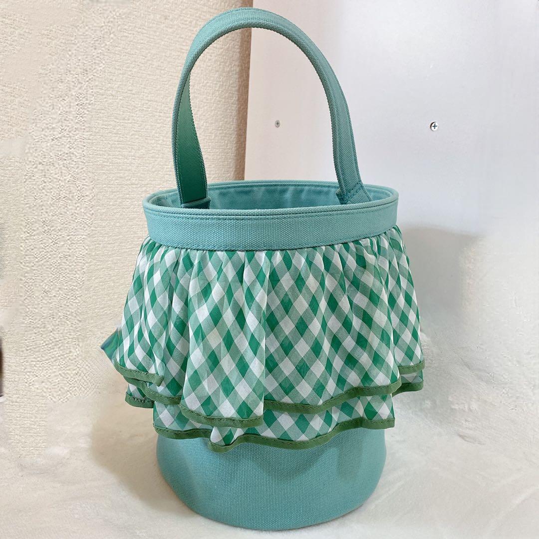 【美品】再値下げ★セツコサジテール　ピクニック　ハンドバッグ　アップルグリーン