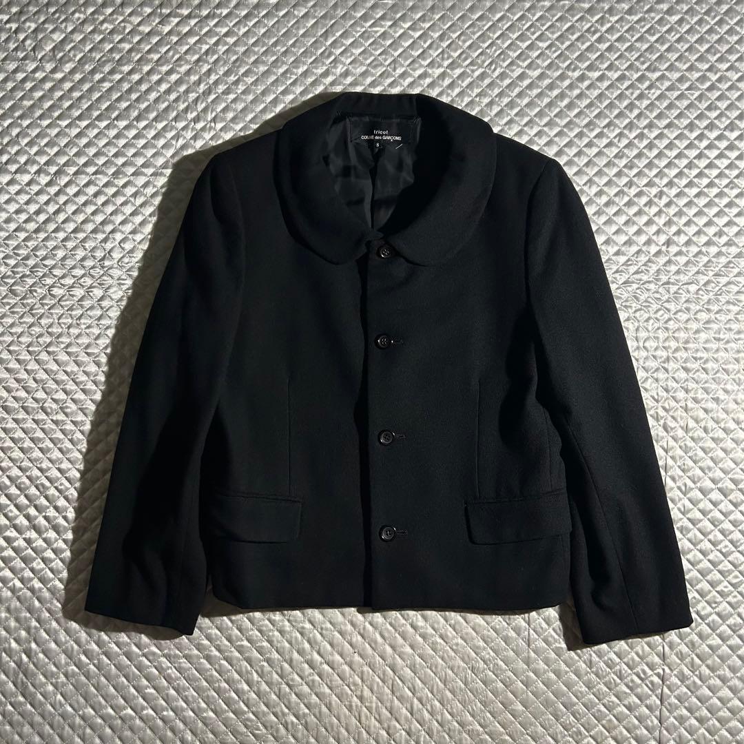 AD1991 91AW 90s archive 丸襟ウールジャケット 黒