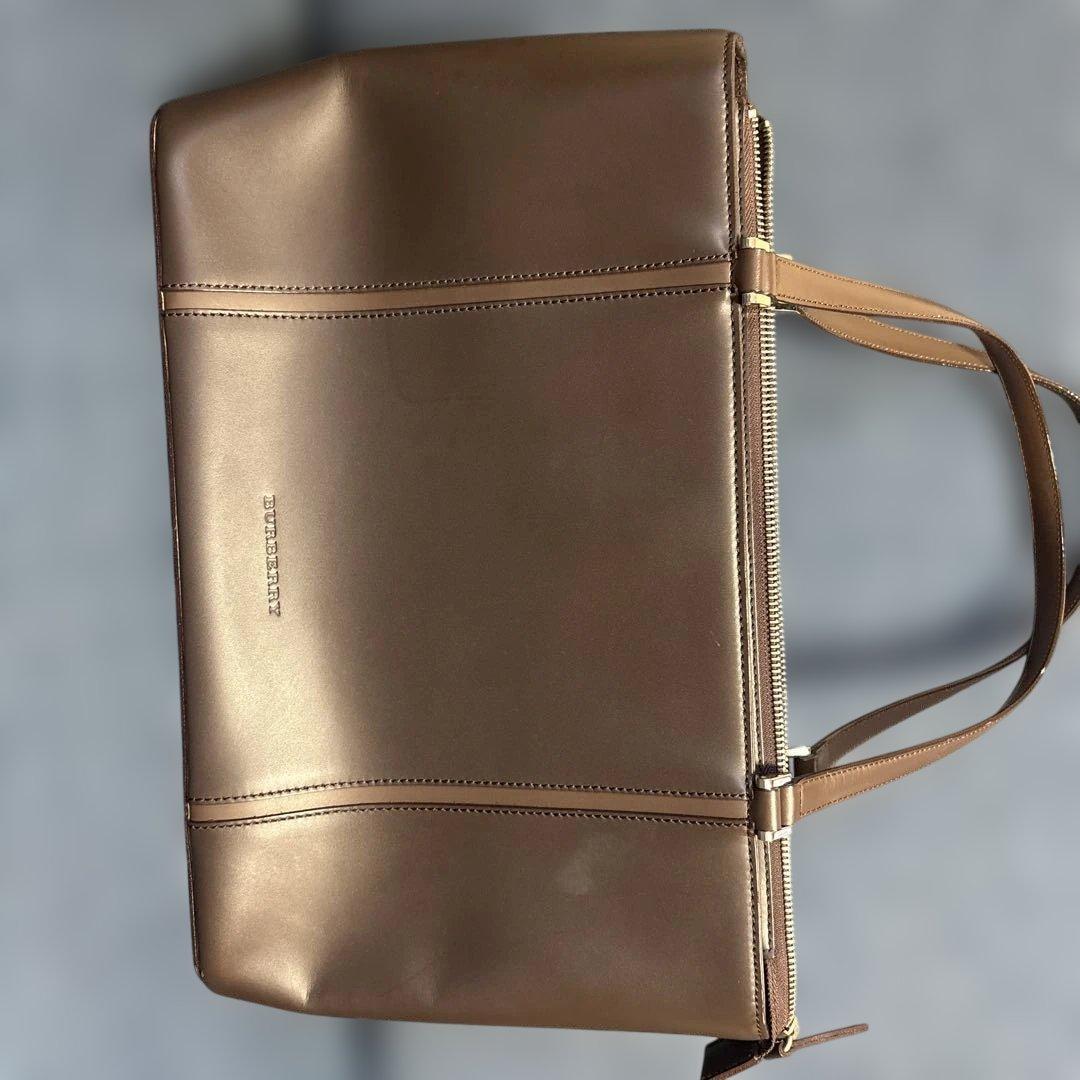 値下げしました【Burberry】ブラウンレザー ビジネスバッグ