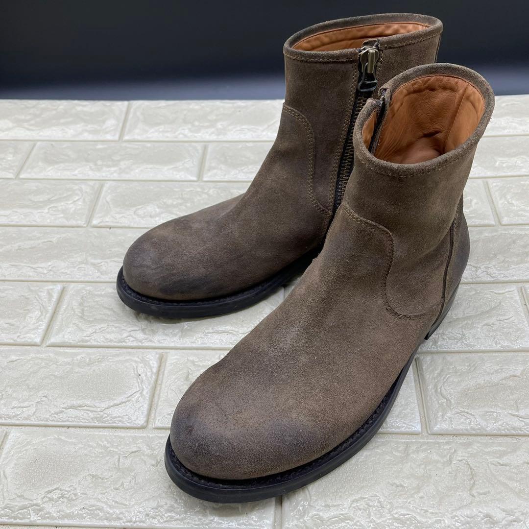 【良品】BUTTERO ブッテロ サイドジップブーツ 42 ブラウン レザー