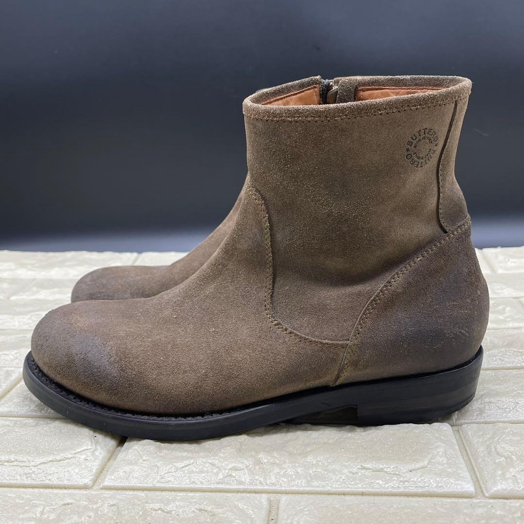 【良品】BUTTERO ブッテロ サイドジップブーツ 42 ブラウン レザー
