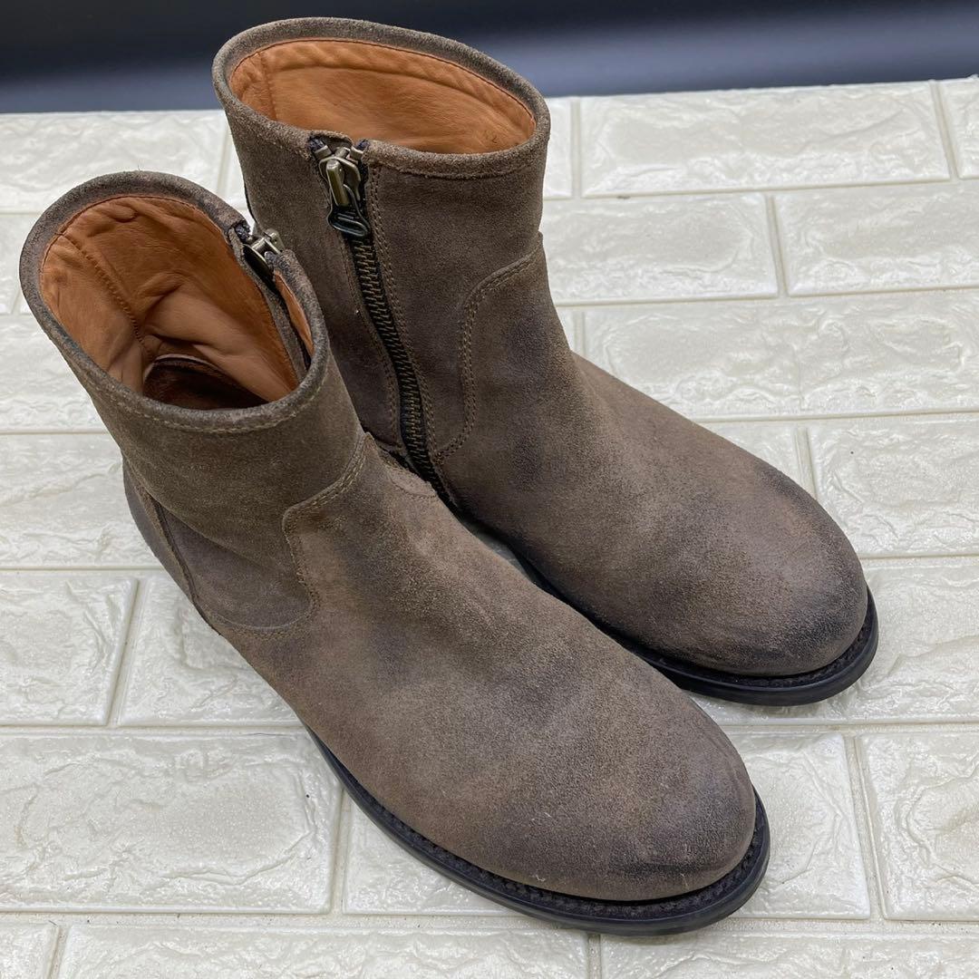 【良品】BUTTERO ブッテロ サイドジップブーツ 42 ブラウン レザー