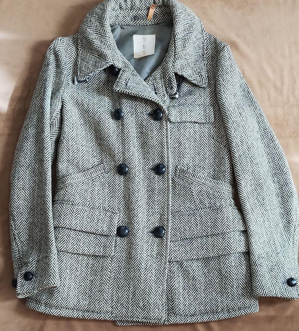 Harris Tweed ＊ TOKITO ウール100％ コート フード付き