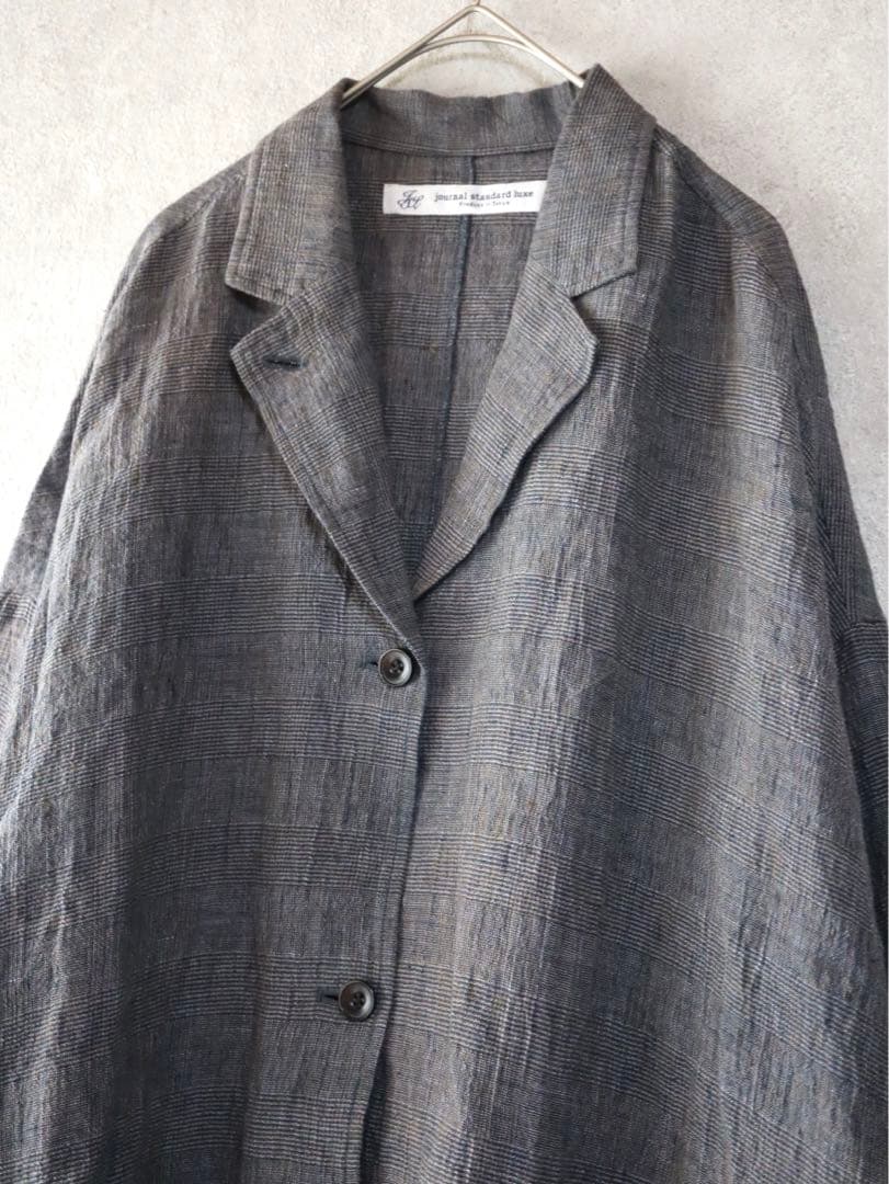 ジャーナルスタンダードラックス グレンチェックリネン コモドジャケット