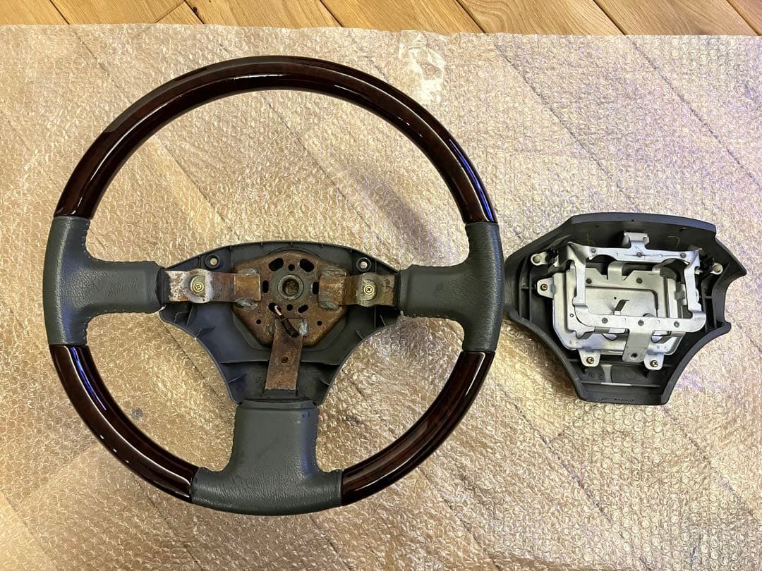 美品 トヨタ ランクル80 純正 ウッドコンビ ステアリング エアバッグなし