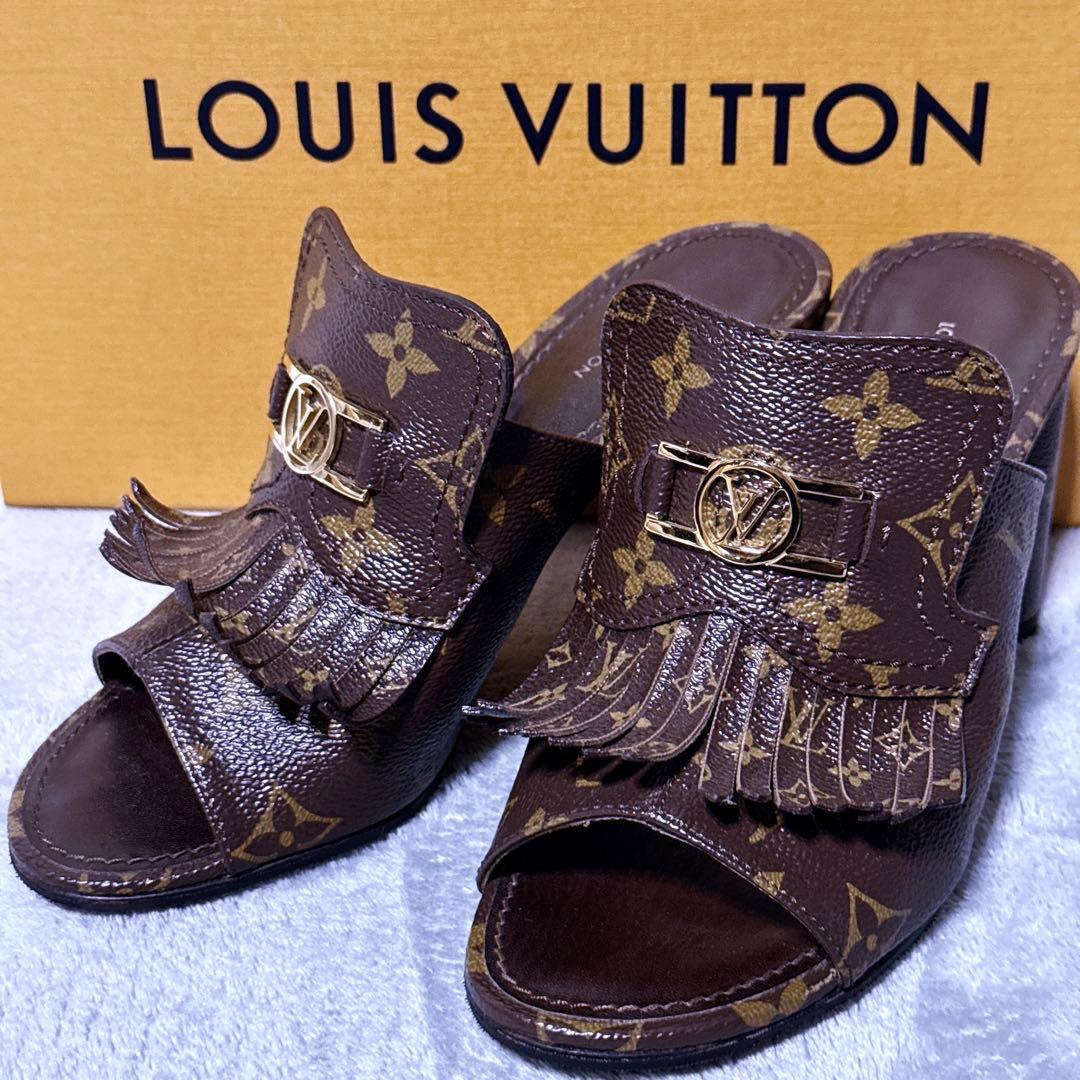 箱付き【未使用級】ルイヴィトン インディアナラインミュール モノグラム LV金具