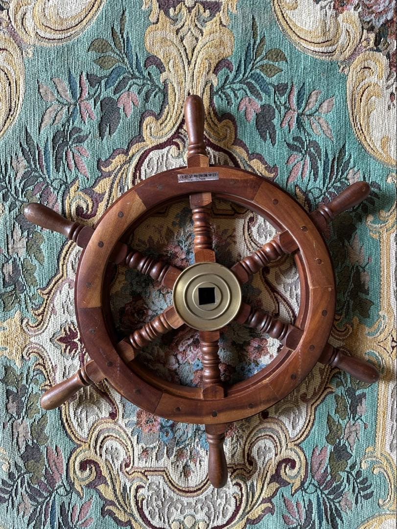 ヴィンテージ木製舵輪（日本郵船）実物使用品.