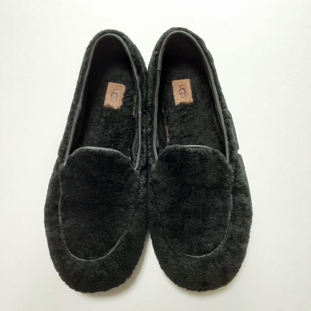 UGG アグ ファーモカシン ファ一シュ一ズ ブラック