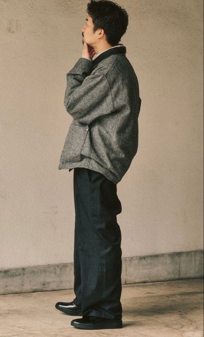 417 edifice ウールツイードカバーオール グレー echeveria