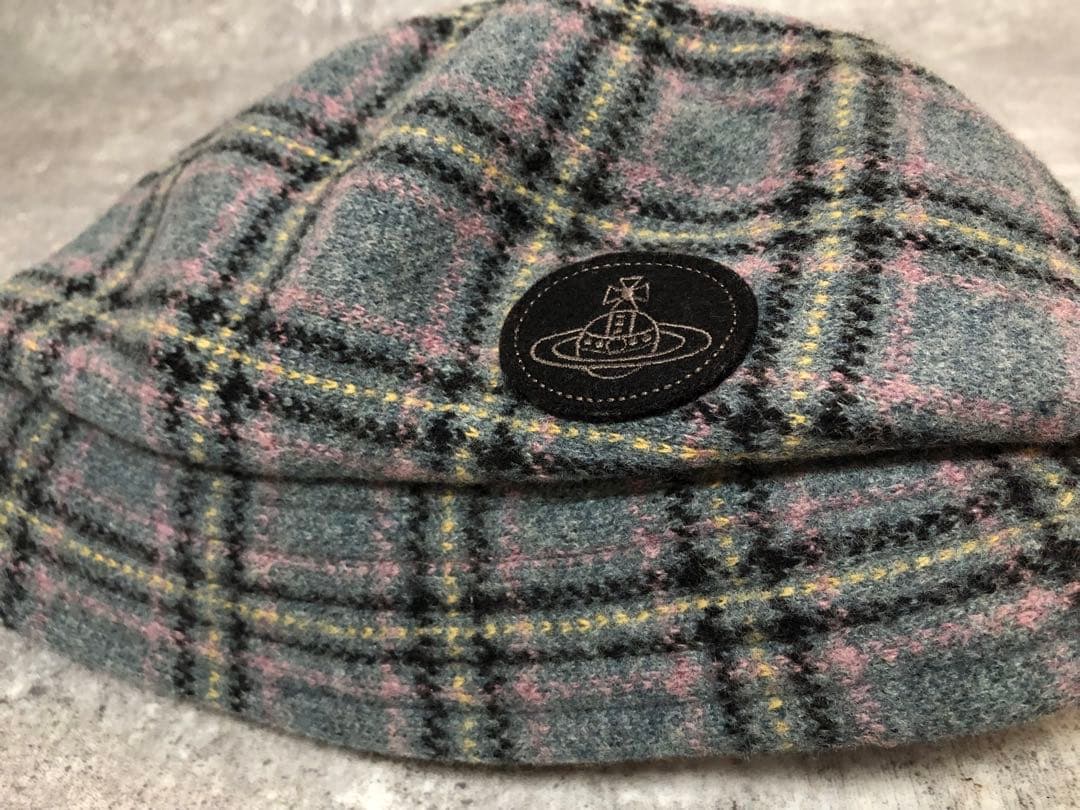ヴィヴィアン　帽子　チェック　ウール　キャップ
