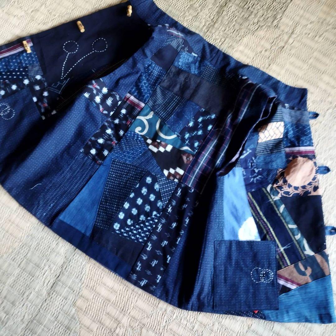 k*i様 古布リメイク　着物リメイク　絣色々　前開きベスト　リバーシブル
