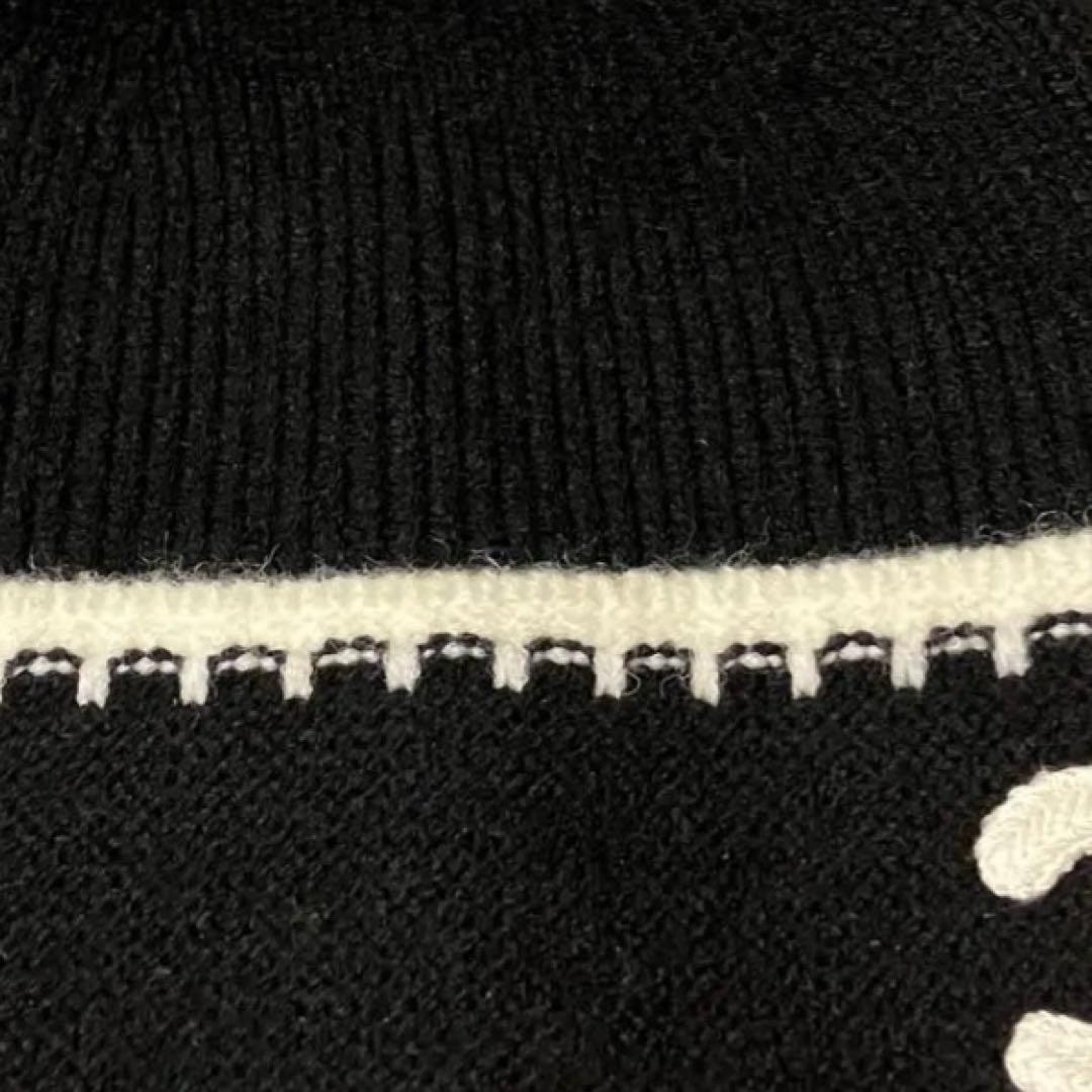 えにゃぷ♡sama♡黒 ホワイトステッチ ロゴ ニット帽