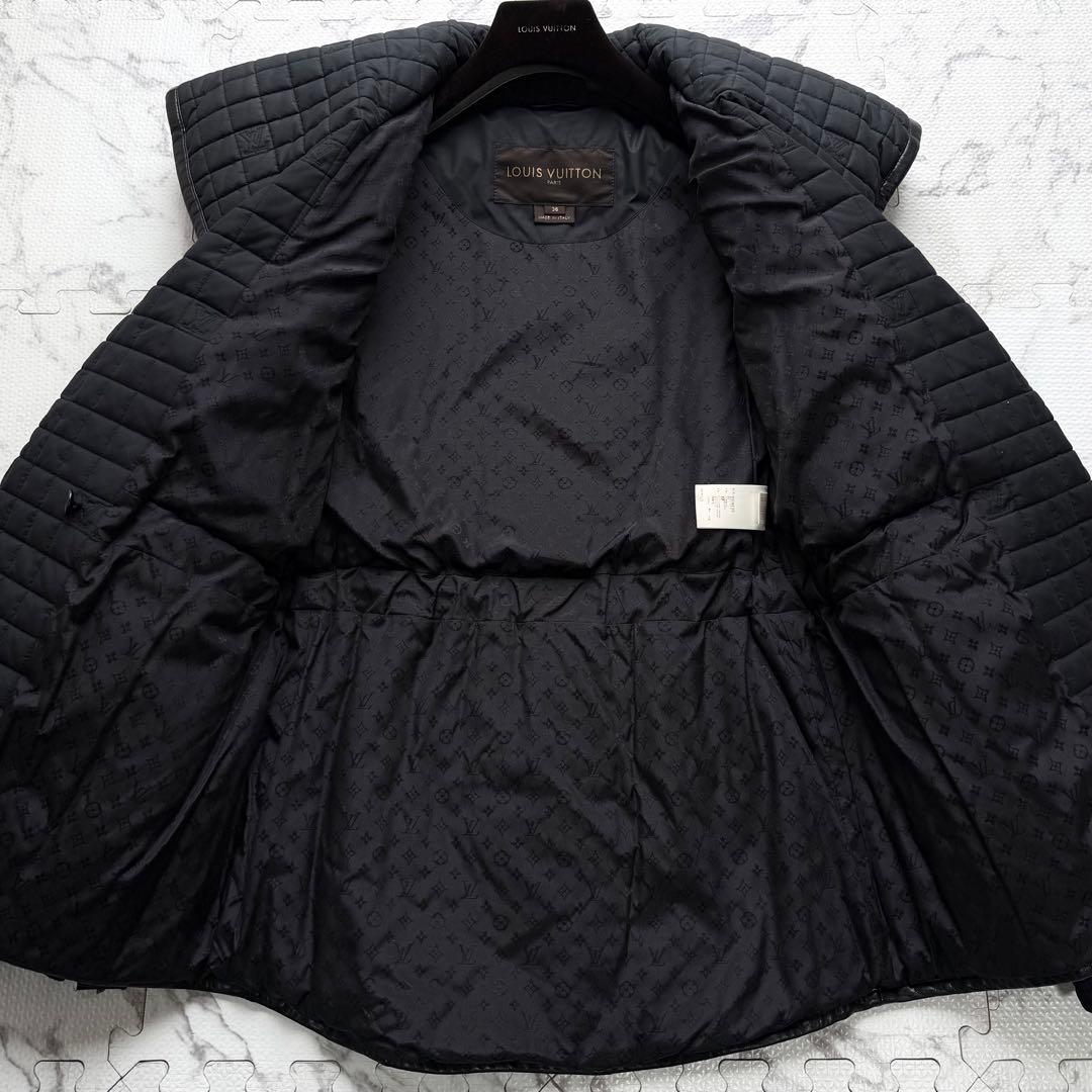 美品✨ルイヴィトン ダイヤキルティング 裏地モノグラム柄 パデットジャケット 黒
