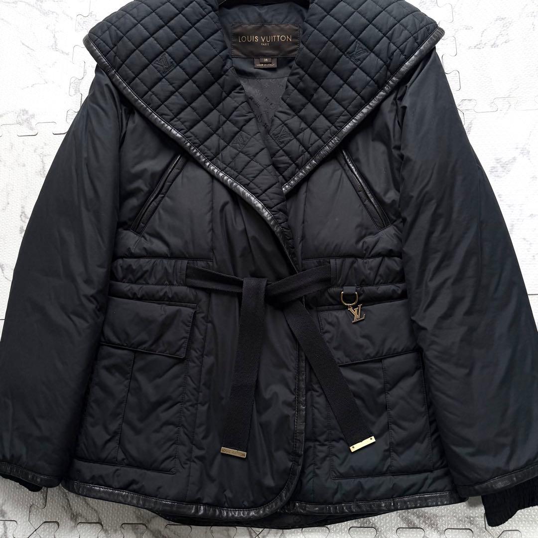 美品✨ルイヴィトン ダイヤキルティング 裏地モノグラム柄 パデットジャケット 黒
