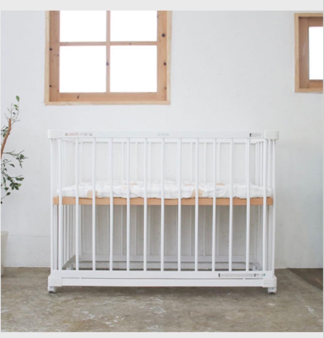 ファルスカ färska ベッドサイドベッド 03 ホワイト 添い寝安全ベルト付