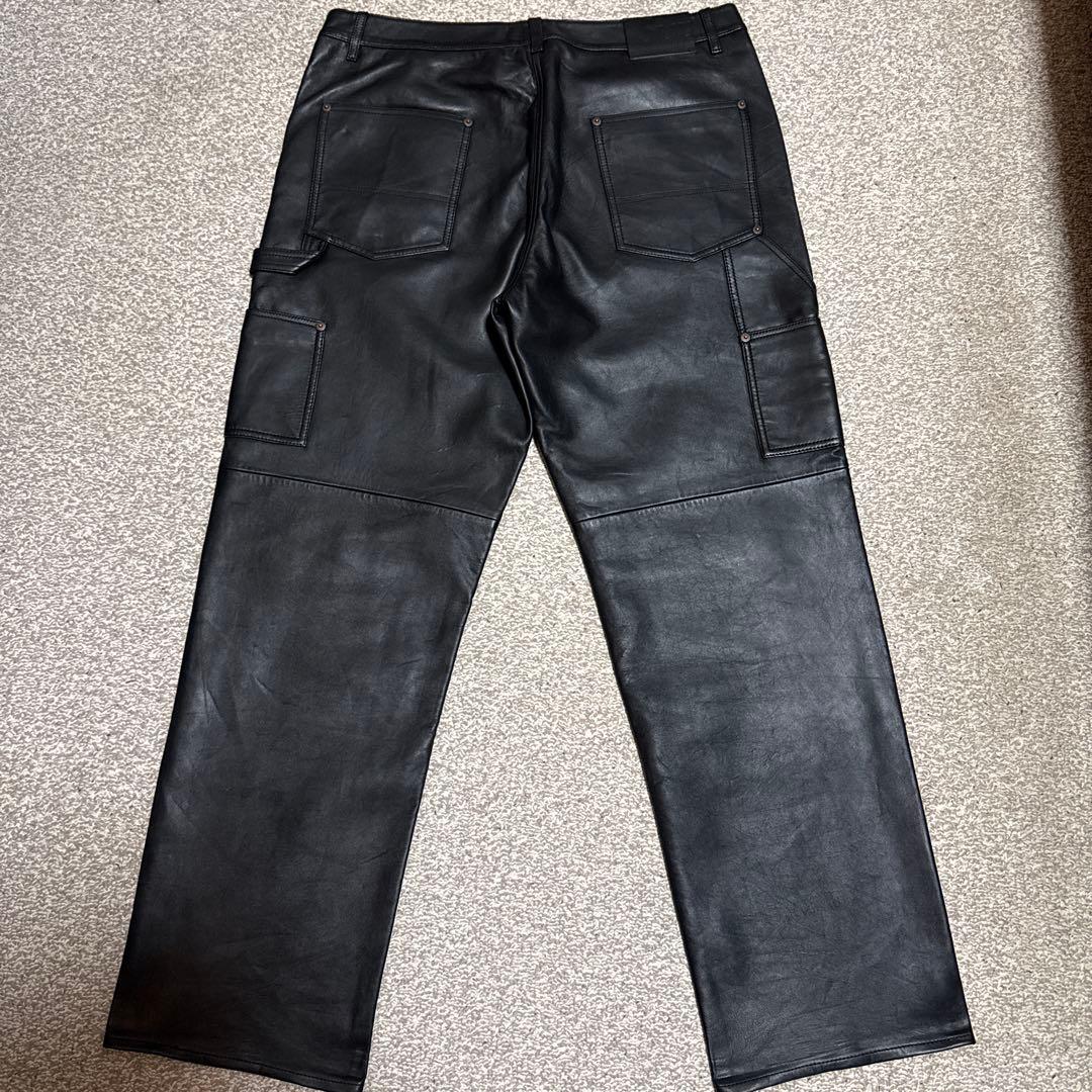 パンツ Leather Double Knee Painter Pant 36 BLK