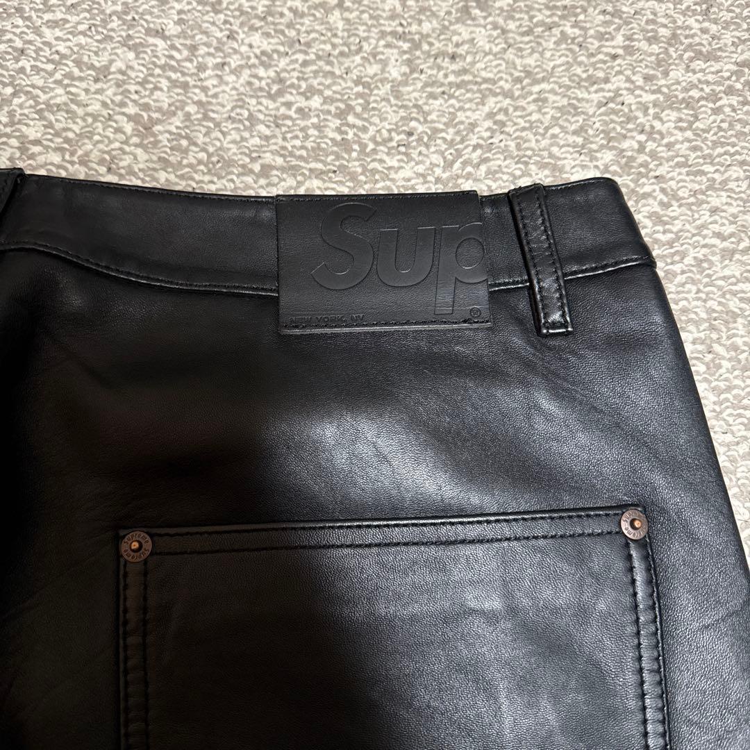 パンツ Leather Double Knee Painter Pant 36 BLK