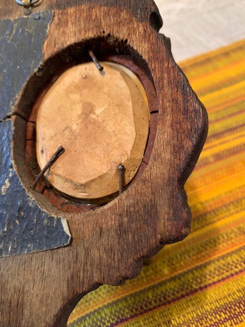 フランス製　アンティークのレアなメダイヨンのガラスドームが2個付いてます！繊細！