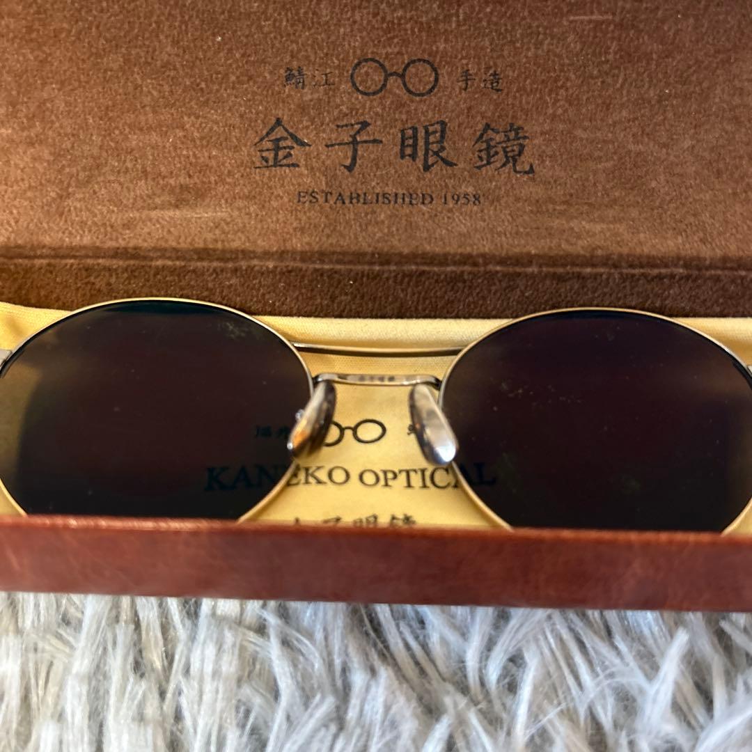 【美品】金子眼鏡 52□20-14 ダブルブリッジサングラス KMS-03