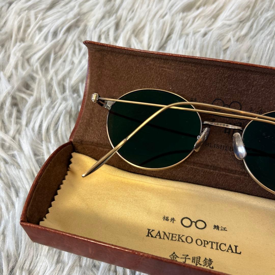 【美品】金子眼鏡 52□20-14 ダブルブリッジサングラス KMS-03