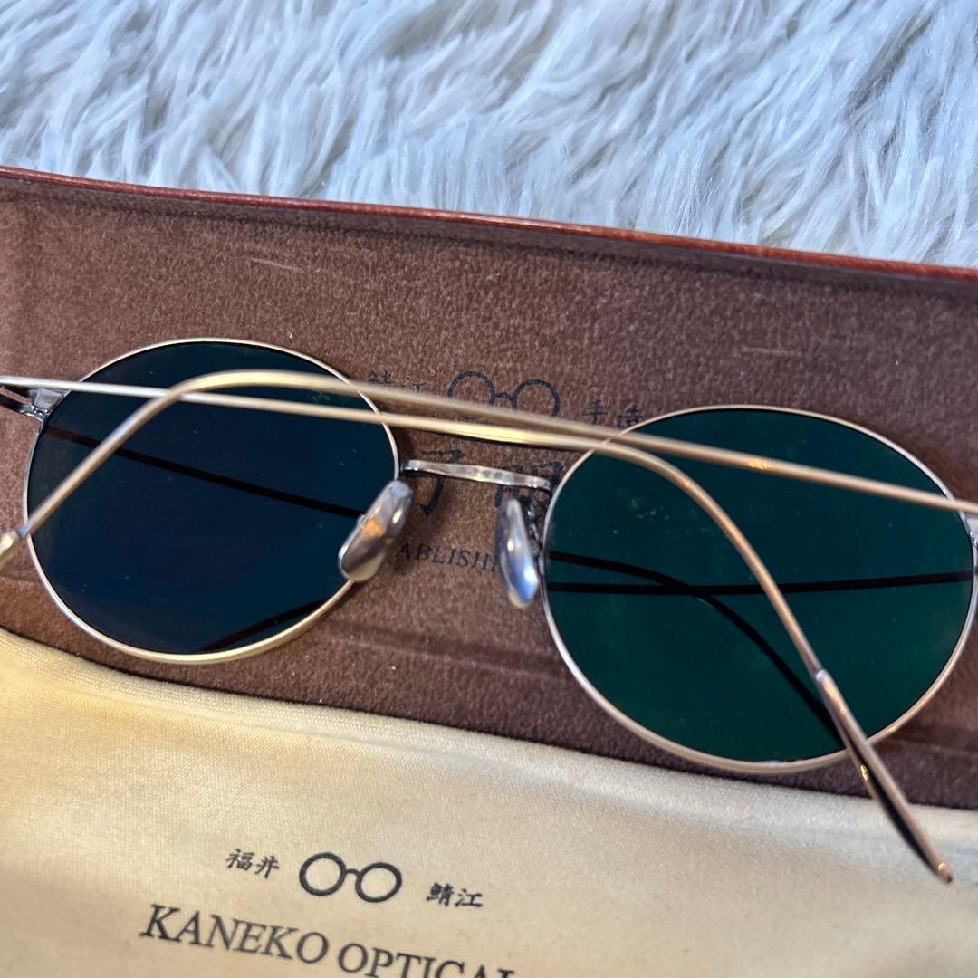 【美品】金子眼鏡 52□20-14 ダブルブリッジサングラス KMS-03