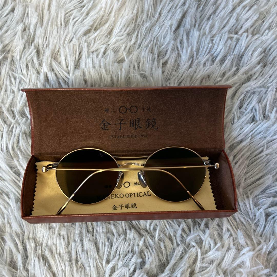 【美品】金子眼鏡 52□20-14 ダブルブリッジサングラス KMS-03