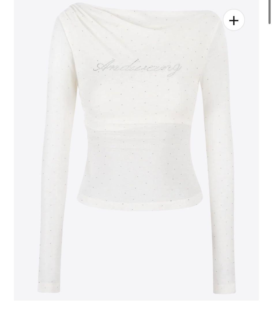 トップス AND off shoulder bijou tops andwang