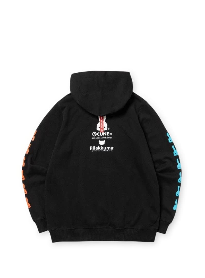 CUNE　リラックマコラボパーカー　ブラックレター