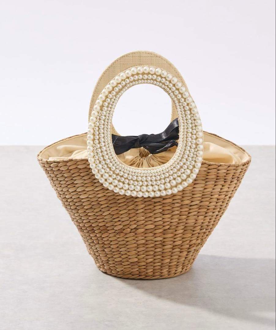 mimi203★パールハンドルバスケット★S チェーン付き