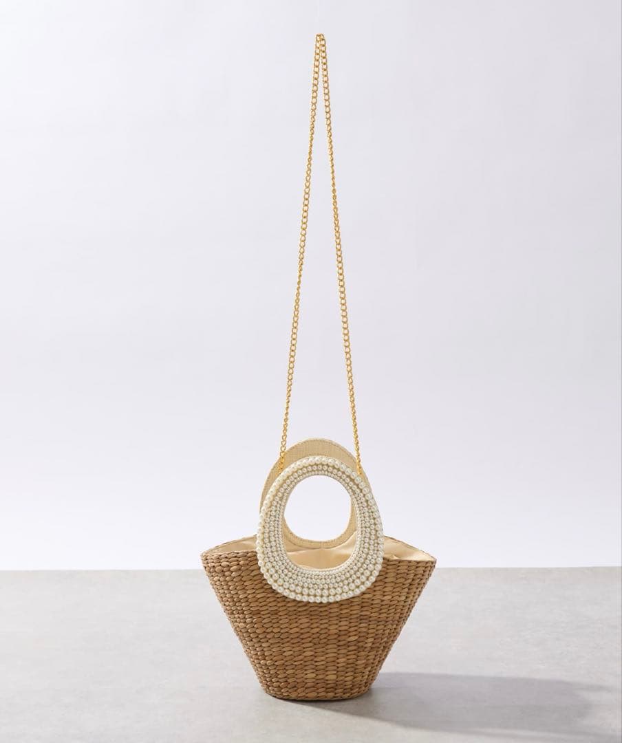 mimi203★パールハンドルバスケット★S チェーン付き