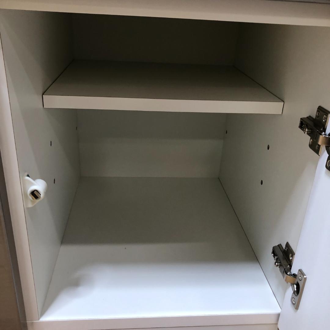 ニトリ 幅100cm キッチンボード　アルミナ2 食器棚 750705-3