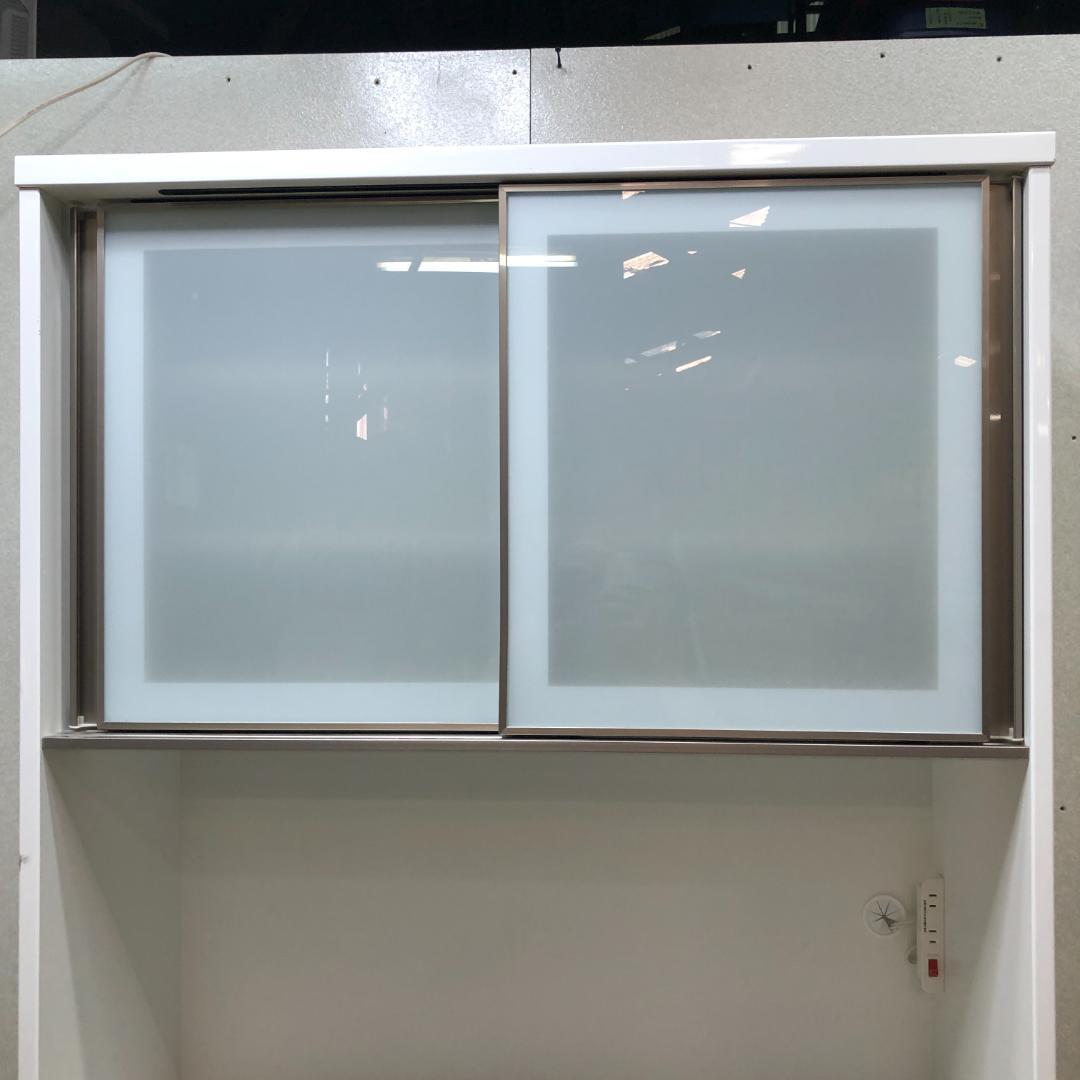 ニトリ 幅100cm キッチンボード　アルミナ2 食器棚 750705-3