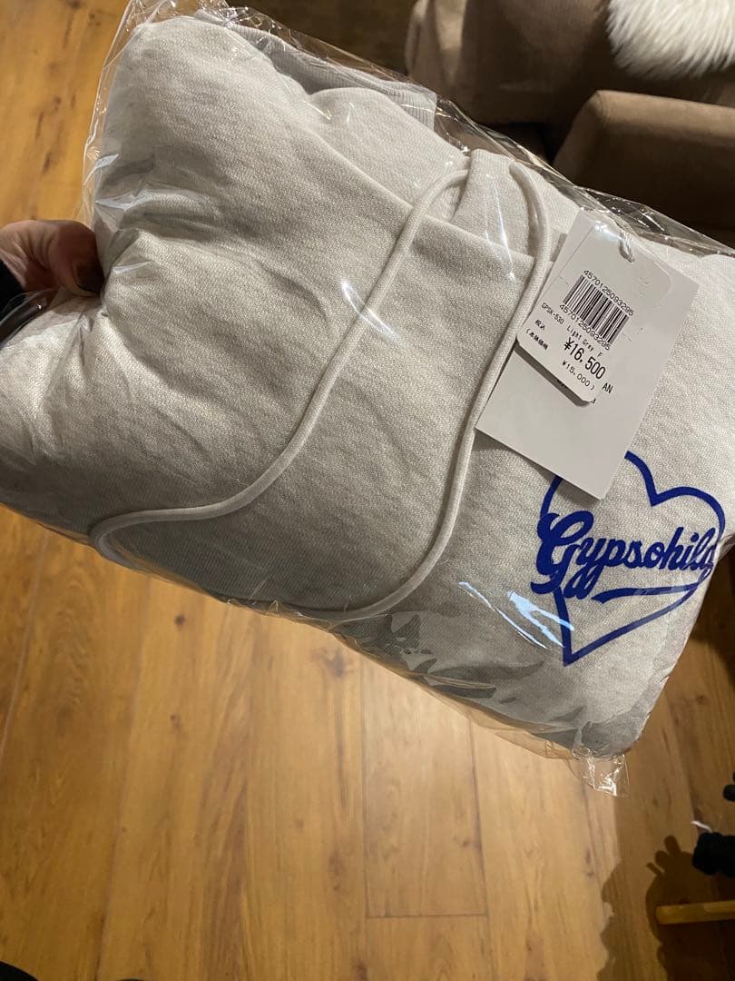 gypsohila パーカー　ハート　ライトグレー